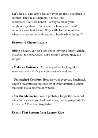 Driving with Style: Embrace the Charm of Luxury Rides