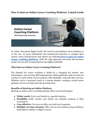 How to Start an Online Career Coaching Platform