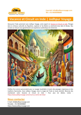 Vacance et Circuit en Inde-Jodhpur Voyage