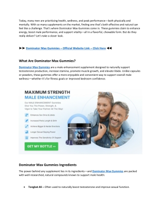 Dominator Max Gummies