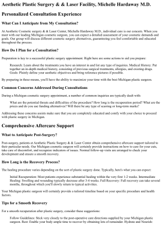 Michigan Plastic Surgery