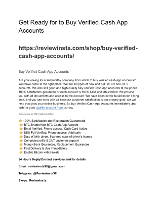 Get Ready for to Buy Verified Cash App Accounts