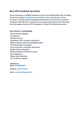 The Best Way To Buy USA Facebook Accounts In 2025