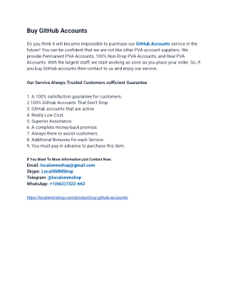 The Best Way To Buy GitHub Accounts (PVA) In 2025