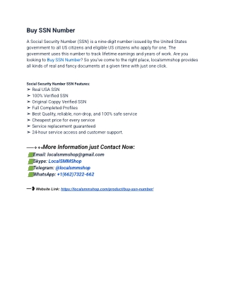 The Best Way To Buy SSN Number In 2025