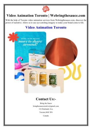 Video Animation Toronto | Webringthesauce.com