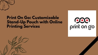Print On Go: Customizable Stand-Up Pouch with Online Printing Services