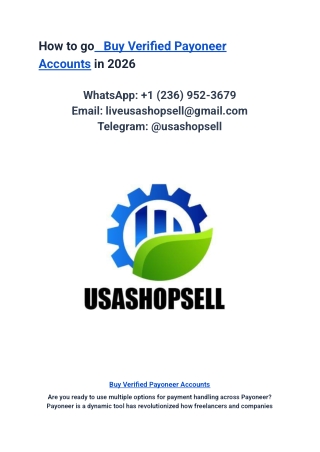 How to go   Buy Verified Payoneer Accounts in 2026