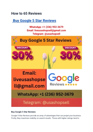 How to 65 Reviews   Buy Google 5 Star Reviews