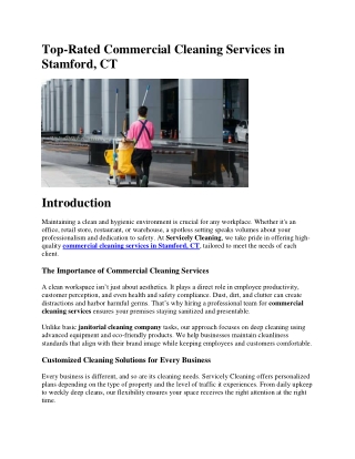 Top-Rated Commercial Cleaning Services in Stamford, CT