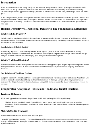 Holistic Dentistry vs. Traditional Dentistry: Finding the Right Fit for Your Fam