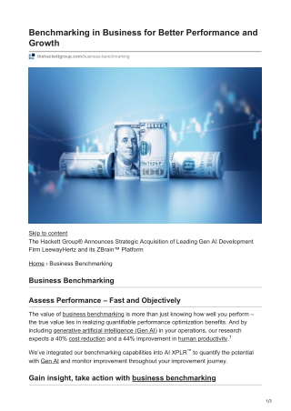 Benchmarking in Business for Better Performance and Growth