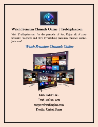 Watch Premium Channels Online | Trubluplus.com