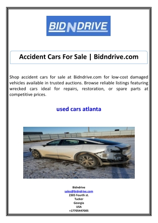 Accident Cars For Sale Bidndrive.com