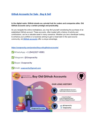 Github Accounts for Sale - Buy & Sell