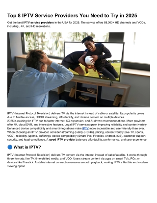 Top 8 IPTV Service Providers You Need to Try in 2025