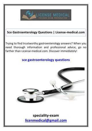 Sce Gastroenterology Questions License-medical.com