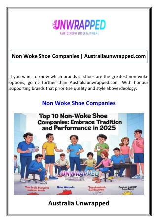 Non Woke Shoe Companies Australiaunwrapped.com