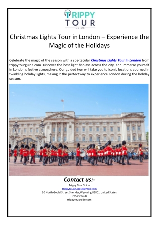 Christmas Lights Tour in London – Experience the Magic of the Holidays