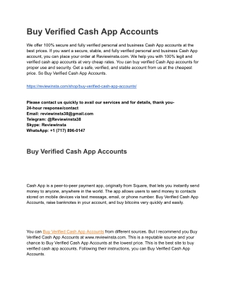 Buy Verified Cash App Accounts