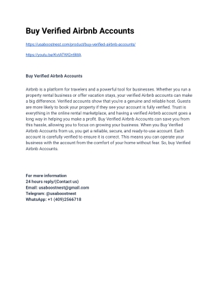 Buy Verified Airbnb Accounts