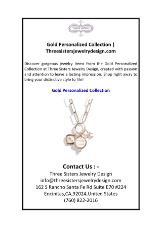 Gold Personalized Collection  Threesistersjewelrydesign.com