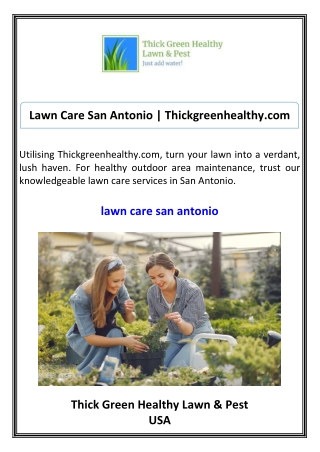 Lawn Care San Antonio Thickgreenhealthy.com
