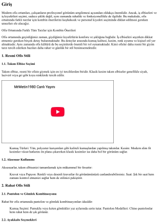 Ofis Ortamında Farklı Tüm Tarzlar için Kombin Önerileri
