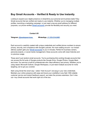 Top 8 Website to Buy Gmail Accounts (Usa & pva)in 2025