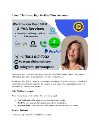 About This Item_ Buy Verified Wise Accounts