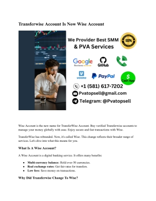 Transferwise Account Is Now Wise Account