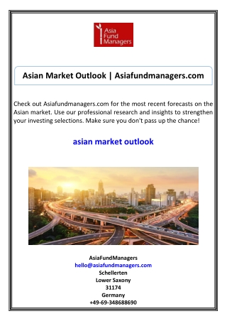 Asian Market Outlook Asiafundmanagers.com