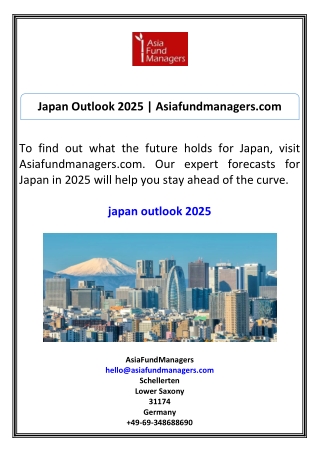 Japan Outlook 2025 Asiafundmanagers.com