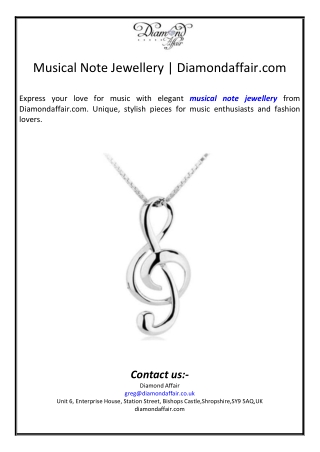 Musical Note Jewellery | Diamondaffair.com