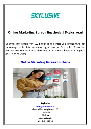 Online Marketing Bureau Enschede Skylusive.nl