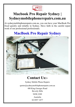 Macbook Pro Repair Sydney | Sydneymobilephonerepairs.com.au