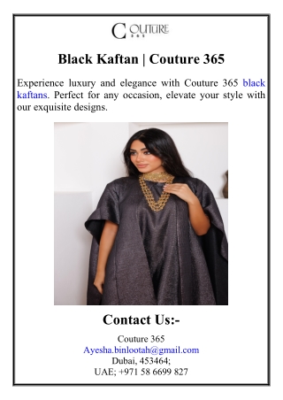 Black Kaftan | Couture 365