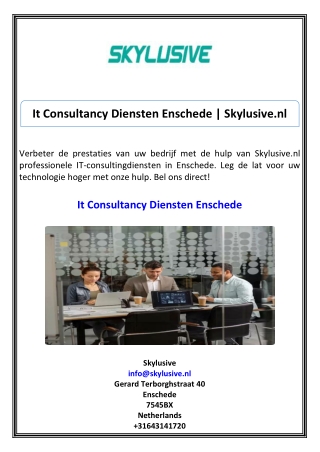 It Consultancy Diensten Enschede Skylusive.nl