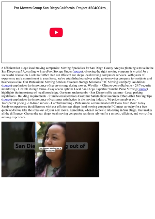 # Efficient San diego local moving companies: Moving Specialists for San Diego C