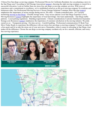 # Stress-Free San diego ca moving company: Professional Movers for California Re