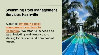 Swimming Pool Management Services Nashville