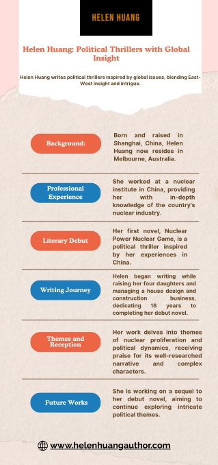 Helen Huang: Political Thrillers with Global Insight