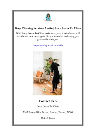 Deep Cleaning Services Austin | Lucy Loves To Clean