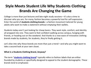 Style Meets Student Life Why Students Clothing Brands