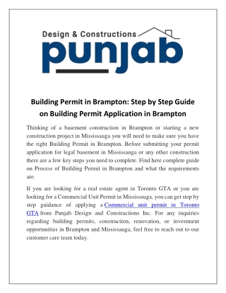 Building Permit in Brampton Step by Step Guide on Building Permit Application in Brampton