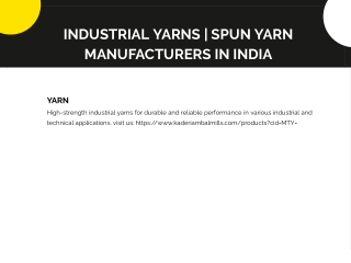 Industrial Yarns | Spun Yarn Manufacturers in India