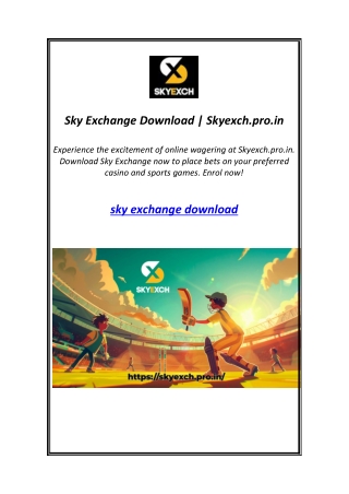 Sky Exchange Download | Skyexch.pro.in