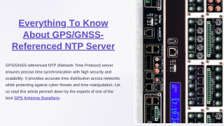 Everything To Know About GPSGNSS-Referenced NTP Server
