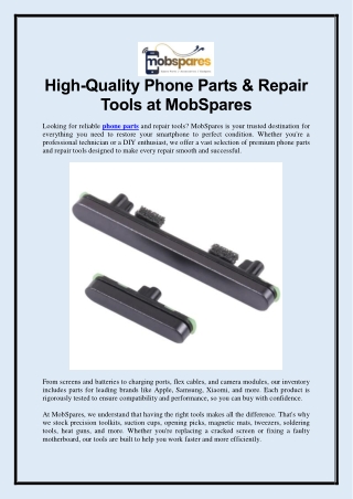 High-Quality Phone Parts & Repair Tools at MobSpares