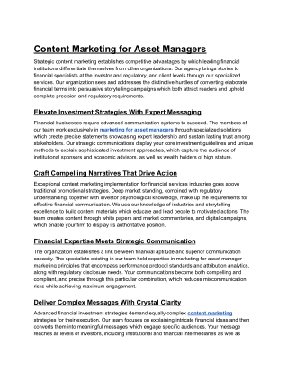 Content Marketing for Asset Managers